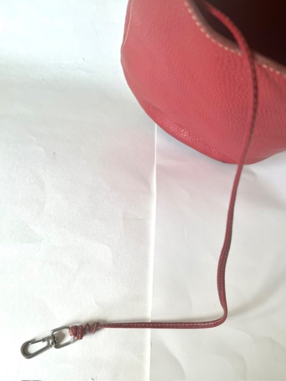 Red Leather Barrel Bag - Picture 5 of 5